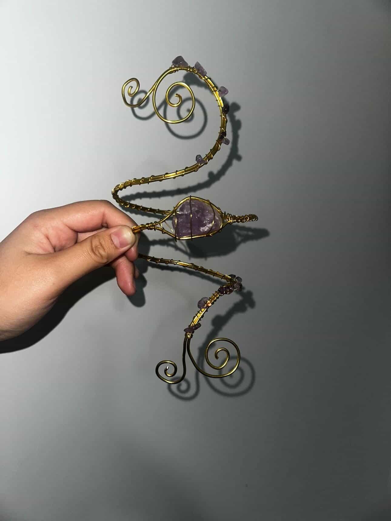 Gold Amethyst arm cuff